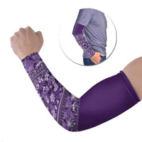 Hawaiian Tribal Elements Hibiscus Arm Sleeves Purple Pattern - Polynesian Pride