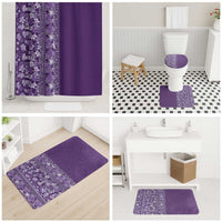 Hawaiian Tribal Elements Hibiscus Bathroom Set Purple Pattern - Polynesian Pride