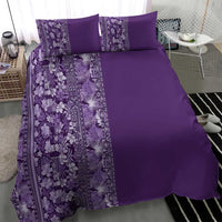 Hawaiian Tribal Elements Hibiscus Bedding Set Purple Pattern - Polynesian Pride