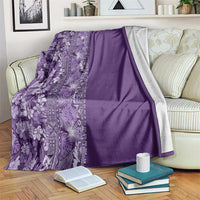 Hawaiian Tribal Elements Hibiscus Blanket Purple Pattern - Polynesian Pride