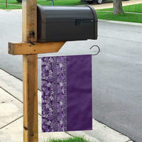 Hawaiian Tribal Elements Hibiscus Garden Flag Purple Pattern - Polynesian Pride
