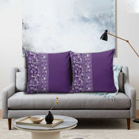 Hawaiian Tribal Elements Hibiscus Pillow Cover Purple Pattern - Polynesian Pride