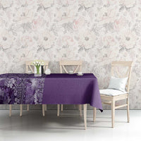 Hawaiian Tribal Elements Hibiscus Tablecloth Purple Pattern - Polynesian Pride