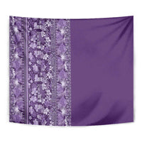 Hawaiian Tribal Elements Hibiscus Tapestry Purple Pattern - Polynesian Pride