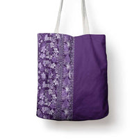 Hawaiian Tribal Elements Hibiscus Tote Bag Purple Pattern - Polynesian Pride