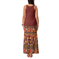 Hawaiian Tribal Elements Hibiscus Family Matching Tank Maxi Dress and Hawaiian Shirt Red Pattern - Polynesian Pride