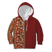 Hawaiian Tribal Elements Hibiscus Kid Hoodie Red Pattern - Polynesian Pride