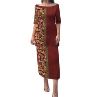 Hawaiian Tribal Elements Hibiscus Puletasi Red Pattern - Polynesian Pride