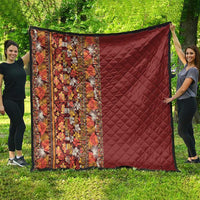 Hawaiian Tribal Elements Hibiscus Quilt Red Pattern - Polynesian Pride