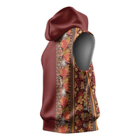 Hawaiian Tribal Elements Hibiscus Sleeveless Hoodie Red Pattern - Polynesian Pride