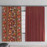 Hawaiian Tribal Elements Hibiscus Window Curtain Red Pattern - Polynesian Pride