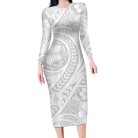 Lotu Tamaiti Samoan Polynesian Tribal Family Matching Long Sleeve Bodycon Dress and Hawaiian Shirt - Polynesian Pride
