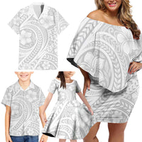 Lotu Tamaiti Samoan Polynesian Tribal Family Matching Off Shoulder Short Dress and Hawaiian Shirt - Polynesian Pride
