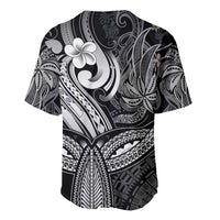 Polynesia Baseball Jersey Whale Tale and Polynesian Sunset Plumeria Black LT9 - Polynesian Pride