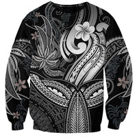 Polynesia Sweatshirt Whale Tale and Polynesian Sunset Plumeria Black LT9 Unisex Black - Polynesian Pride