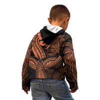 Polynesia Kid Hoodie Whale Tale and Polynesian Sunset Plumeria Gold LT9 - Polynesian Pride