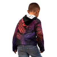 Polynesia Kid Hoodie Whale Tale and Polynesian Sunset Plumeria Pink LT9 - Polynesian Pride