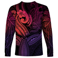 Polynesia Long Sleeve Shirt Whale Tale and Polynesian Sunset Plumeria Pink LT9 - Polynesian Pride