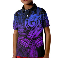 Polynesia Kid Polo Shirt Whale Tale and Polynesian Sunset Plumeria Purple LT9 Kid Purple - Polynesian Pride