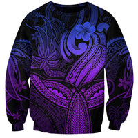 Polynesia Sweatshirt Whale Tale and Polynesian Sunset Plumeria Purple LT9 Unisex Purple - Polynesian Pride