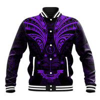FSM Chuuk States Baseball Jacket Micronesia Vintage Polynesian Tribal Purple Version LT9 Unisex Purple - Polynesian Pride