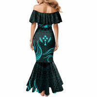 FSM Kosrae States Mermaid Dress Micronesia Vintage Polynesian Tribal Aqua Version LT9 - Polynesian Pride