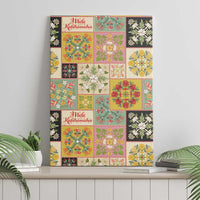 Mele Kalikimaka Hawaii Christmas Canvas Wall Art Melemele Mama Seamless Floral Motif - Polynesian Pride