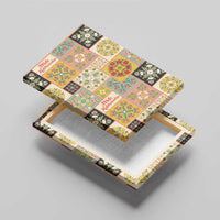 Mele Kalikimaka Hawaii Christmas Canvas Wall Art Melemele Mama Seamless Floral Motif - Polynesian Pride