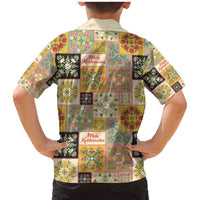 Mele Kalikimaka Hawaii Christmas Family Matching Mermaid Dress and Hawaiian Shirt Melemele Mama Seamless Floral Motif - Polynesian Pride