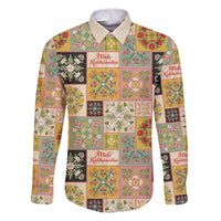 Mele Kalikimaka Hawaii Christmas Family Matching Puletasi and Hawaiian Shirt Melemele Mama Seamless Floral Motif - Polynesian Pride