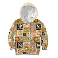 Mele Kalikimaka Hawaii Christmas Kid Hoodie Melemele Mama Seamless Floral Motif - Polynesian Pride