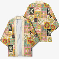 Mele Kalikimaka Hawaii Christmas Kimono Melemele Mama Seamless Floral Motif - Polynesian Pride