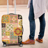 Mele Kalikimaka Hawaii Christmas Luggage Cover Melemele Mama Seamless Floral Motif - Polynesian Pride