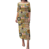 Mele Kalikimaka Hawaii Christmas Puletasi Melemele Mama Seamless Floral Motif - Polynesian Pride