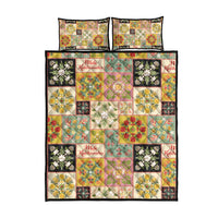 Mele Kalikimaka Hawaii Christmas Quilt Bed Set Melemele Mama Seamless Floral Motif - Polynesian Pride