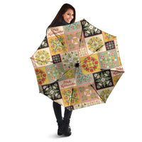 Mele Kalikimaka Hawaii Christmas Umbrella Melemele Mama Seamless Floral Motif LT9 - Polynesian Pride
