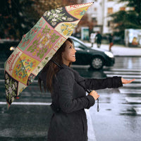 Mele Kalikimaka Hawaii Christmas Umbrella Melemele Mama Seamless Floral Motif LT9 - Polynesian Pride
