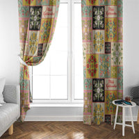 Mele Kalikimaka Hawaii Christmas Window Curtain Melemele Mama Seamless Floral Motif - Polynesian Pride