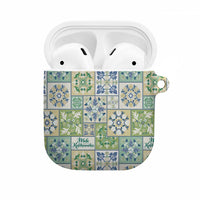 Mele Kalikimaka Hawaii Christmas AirPods Case Omaomao Seamless Floral Motif LT9 Green - Polynesian Pride