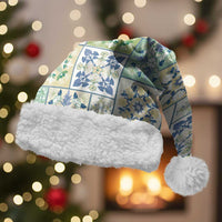 Mele Kalikimaka Hawaii Christmas Santa Hat Omaomao Seamless Floral Motif - Polynesian Pride