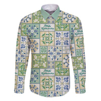 Mele Kalikimaka Hawaii Christmas Family Matching Off The Shoulder Long Sleeve Dress and Hawaiian Shirt Omaomao Seamless Floral Motif - Polynesian Pride