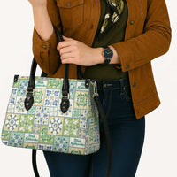 Mele Kalikimaka Hawaii Christmas Leather Bag Omaomao Seamless Floral Motif - Polynesian Pride