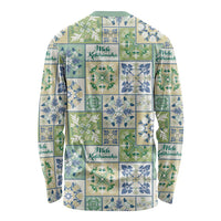 Mele Kalikimaka Hawaii Christmas Long Sleeve Shirt Omaomao Seamless Floral Motif - Polynesian Pride