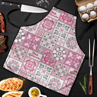 Mele Kalikimaka Hawaii Christmas Apron Akala Seamless Floral Motif LT9 Pink - Polynesian Pride