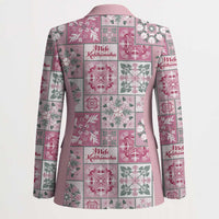 Mele Kalikimaka Hawaii Christmas Blazer Akala Seamless Floral Motif - Polynesian Pride