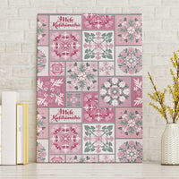 Mele Kalikimaka Hawaii Christmas Canvas Wall Art Akala Seamless Floral Motif - Polynesian Pride