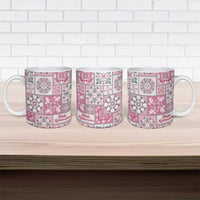Mele Kalikimaka Hawaii Christmas Ceramic Mug Akala Seamless Floral Motif LT9 - Polynesian Pride