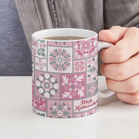 Mele Kalikimaka Hawaii Christmas Ceramic Mug Akala Seamless Floral Motif LT9 - Polynesian Pride