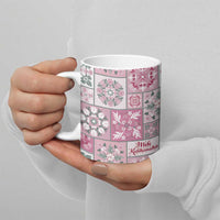 Mele Kalikimaka Hawaii Christmas Ceramic Mug Akala Seamless Floral Motif LT9 - Polynesian Pride