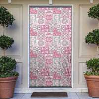 Mele Kalikimaka Hawaii Christmas Door Cover Akala Seamless Floral Motif LT9 Pink - Polynesian Pride
